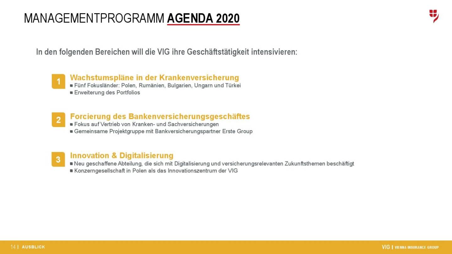 VIG Unternehmenspräsentation - Agenda 2020