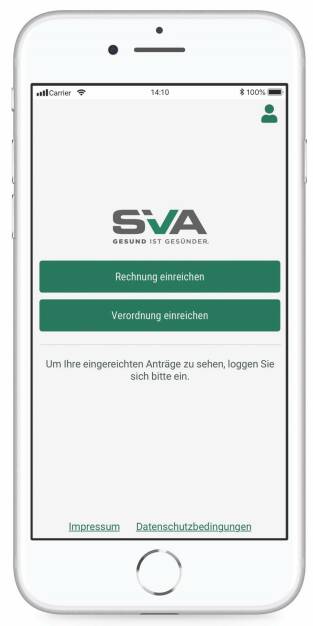 Sozialversicherungsanstalt der gewerblichen Wirtschaft: SVA launcht neue App: Rechnungen einreichen und Bewilligungen einholen ist jetzt bei der Sozialversicherung der gewerblichen Wirtschaft mobil möglich. Credit: SVO (30.08.2018) 