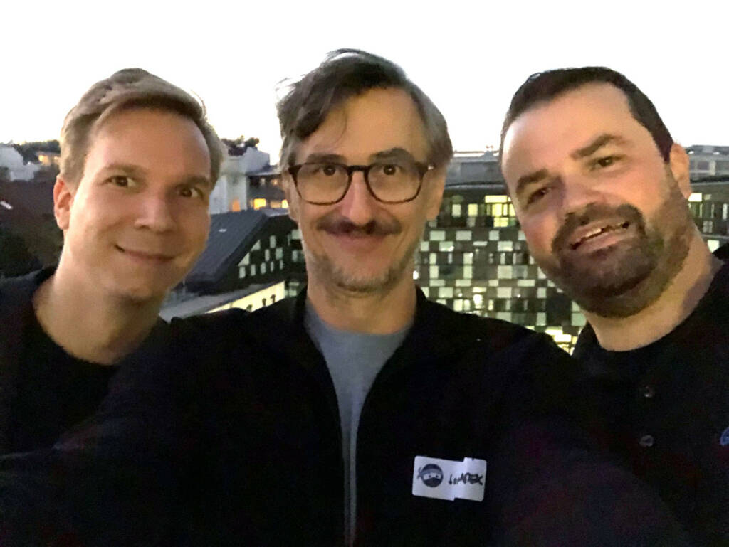 Jakob Steinschaden (Trending Topics), Josef Chladek (BSN), Stefan Greunz (Growth Ninjas) - am Ein-Jahresfest der großartigen Growth Ninjas (06.10.2018) 