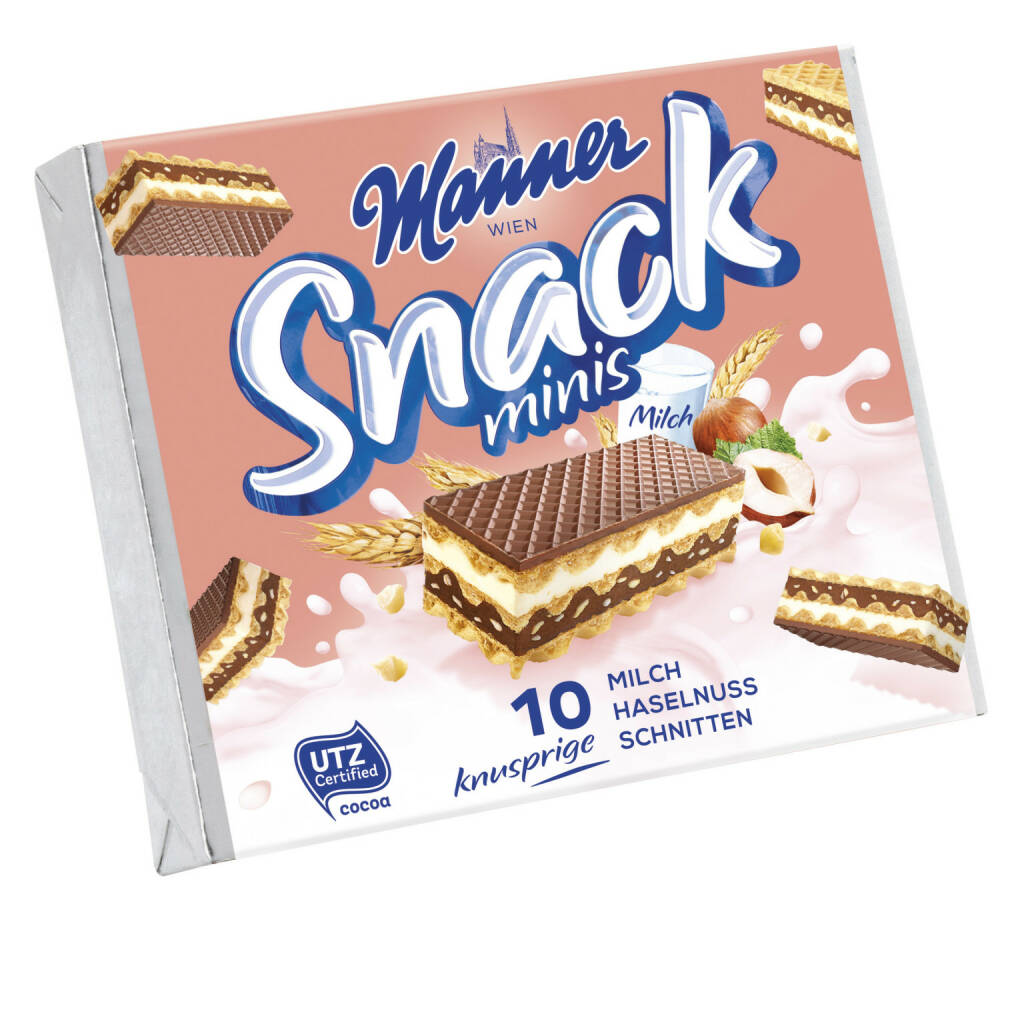 Neuprodukt Manner Snack Minis mit Milchcreme und Kakao aus eigener Röstung; Fotocredit: Manner, © Aussender (12.10.2018) 