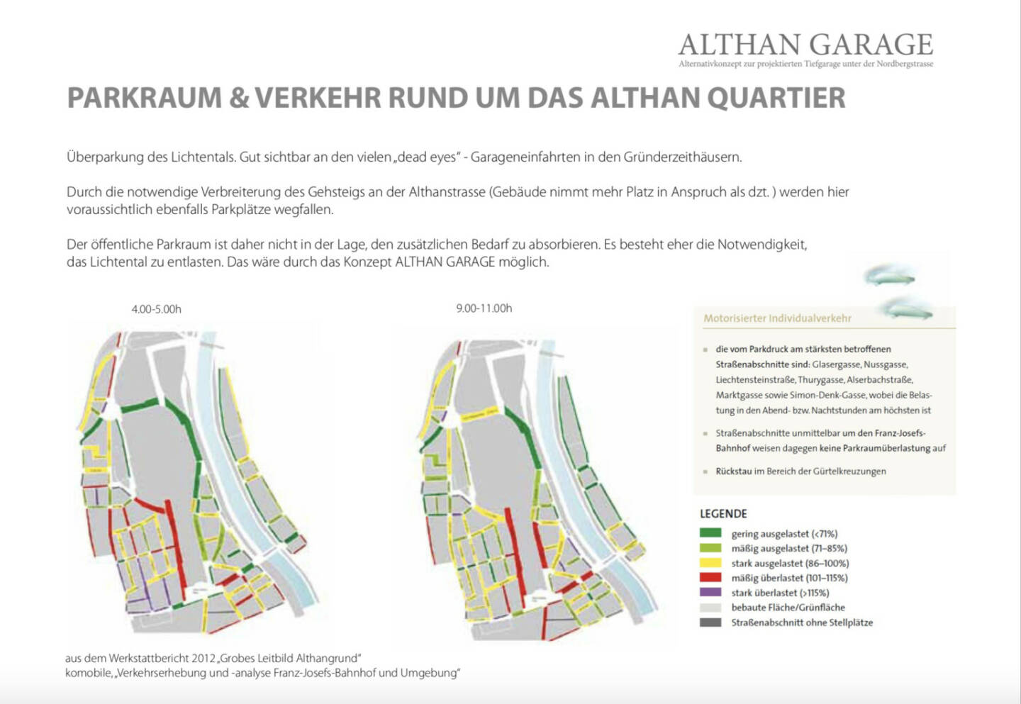 Althangrund: Parkraum und Verkehr rund um das Althan Quartier
