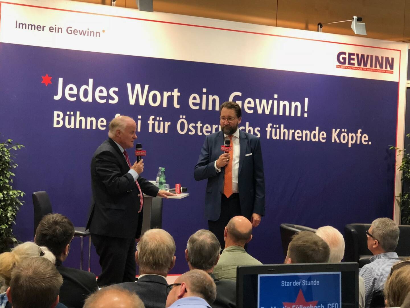 Semperit-CEO Martin Füllenbach bei Georg Wailand (Gewinn) als Star der Stunde bei der Gewinn Messe