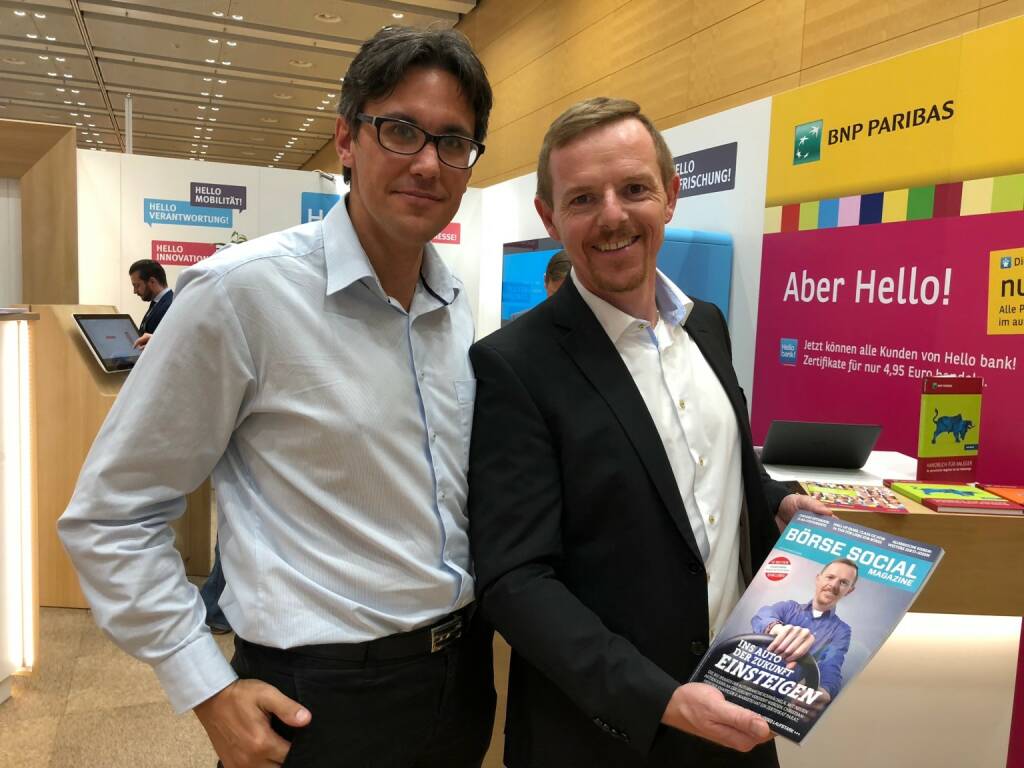 Christian-Hendrik Knappe, Deutsche Bank x-Markets (rechts) mit dem Börse Social Magazine (18.10.2018) 