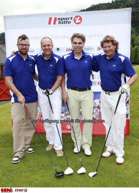 Sporthilfe Golf Trophy, GCC Schladming. David Fruehwirth, Martin Ritzer (GEPA pictures), Hans Fuchs und Willi Fechter, Foto: GEPA pictures/ Harald Steiner (17.06.2013) 