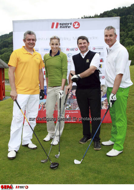 Sporthilfe Golf Trophy, GCC Schladming. Franz Felber, Brigitte Aumayr, Walter Kroneisl und Guenther Reicher, Foto: GEPA pictures/ Harald Steiner (17.06.2013) 