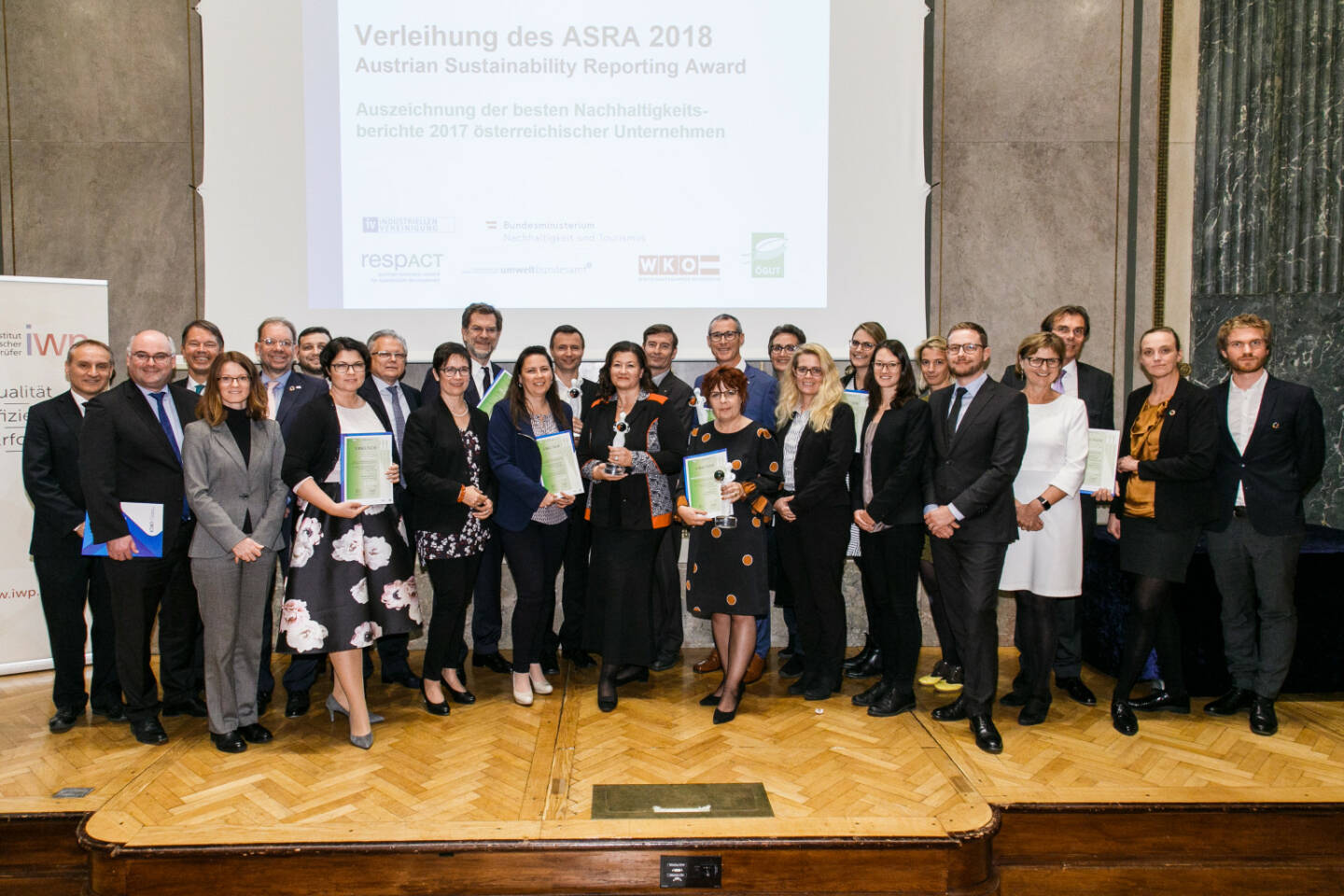 Kammer der Steuerberater und Wirtschaftsprüfer: Austrian Sustainability Reporting Award 2018 an 13 heimische Unternehmen vergeben, darunter die Börsenotierten RBI, Lenzing, Post, Wienerberger, Palfinger, Verbund, EVN, Credit: Fotocredit:KSW