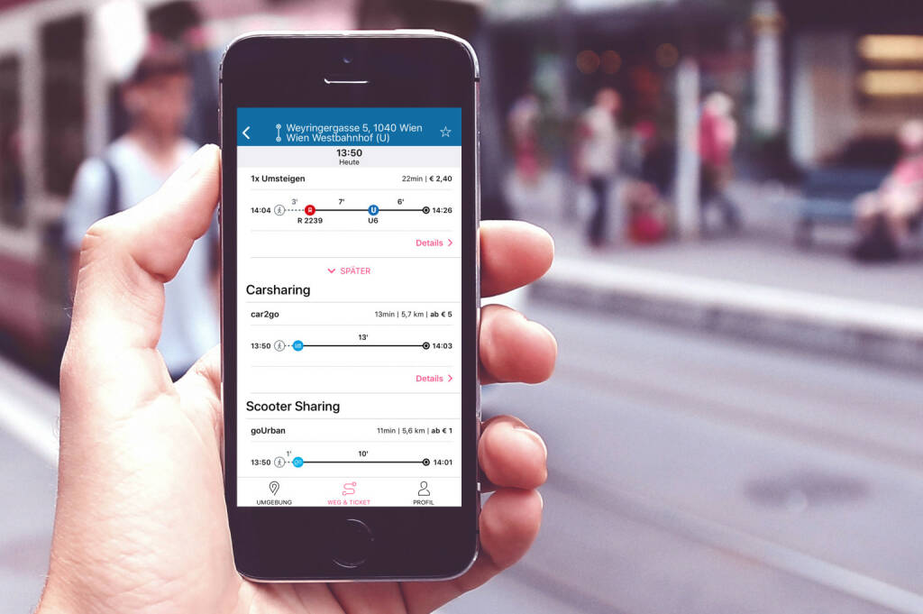 Das ÖBB Start-Up iMobility gewinnt mit der App wegfinder den Digital-Award des internationalen Eisenbahnverbands UIC in der Kategorie Personenverkehrsdienste, Fotocredit:wegfinder (13.12.2018) 