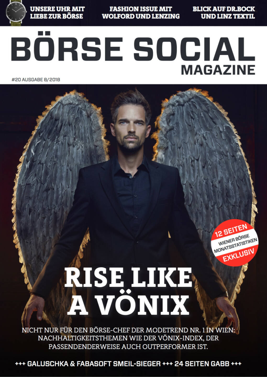 Michael Gstöttner am Cover im Börse Social Magazine #20, August 2018