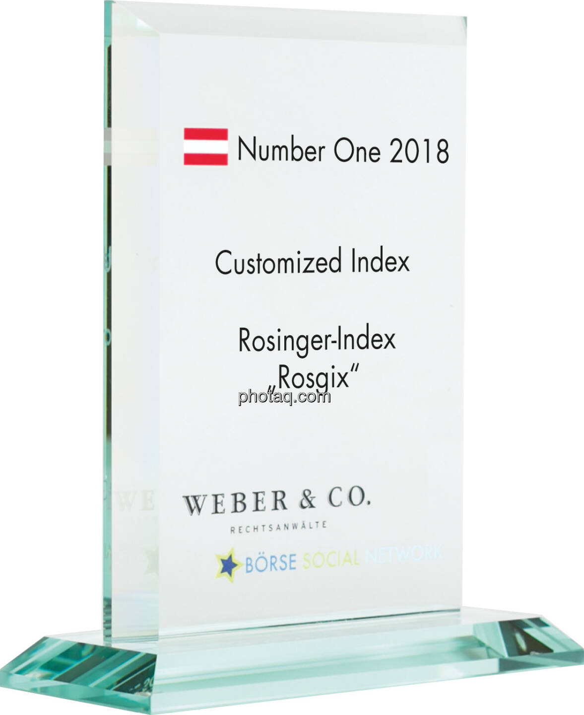 Number One Awards 2018 - Customized Index Rosiner-Index Rosgix