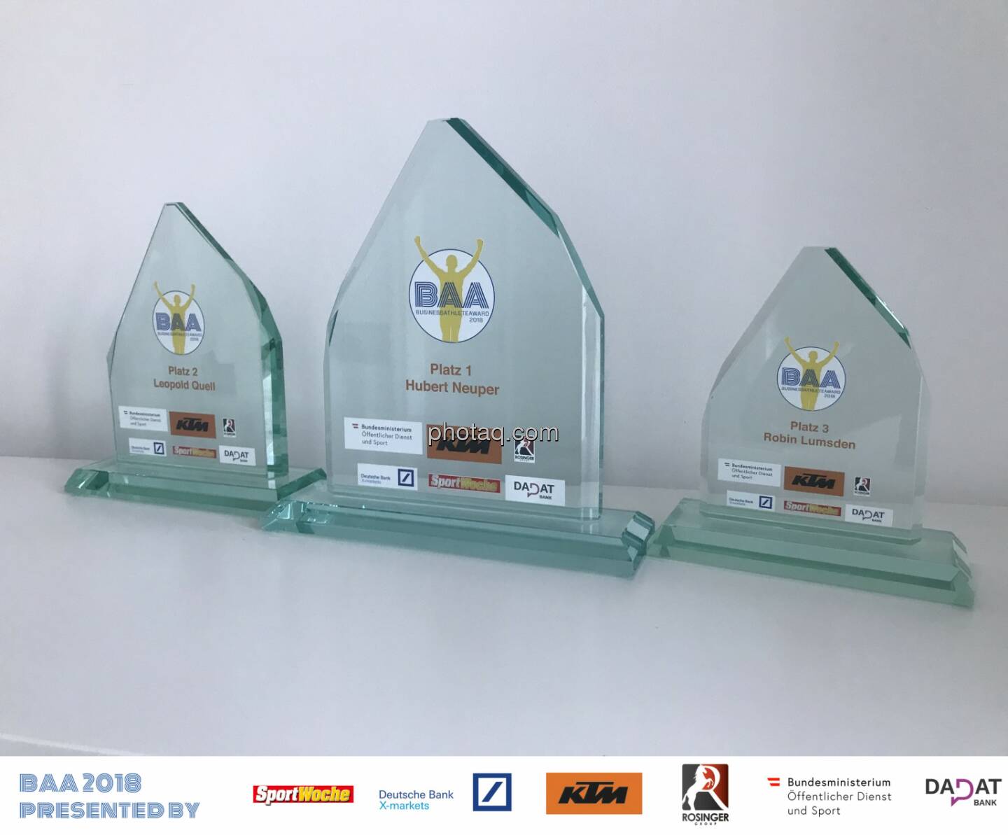 BAA 2018, Trophies, Platz 1, 2 ,3