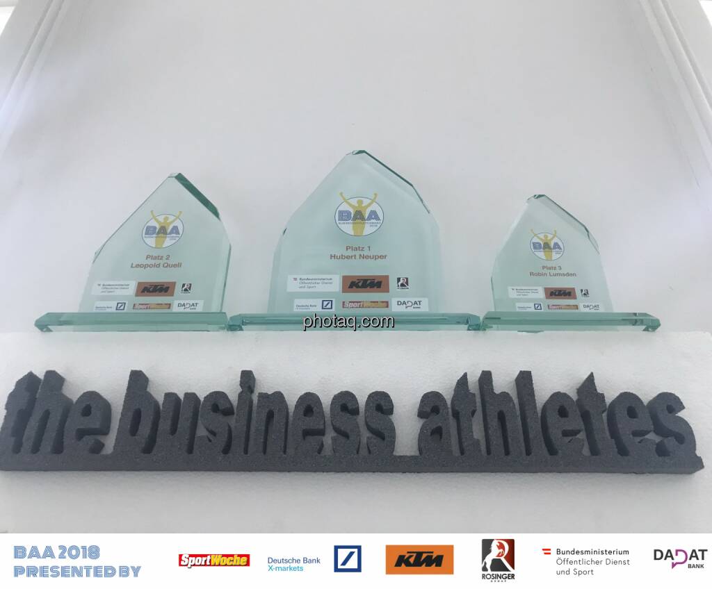 BAA 2018, Trophies, Platz 1, 2 ,3 - the business athletes, © photaq.com (16.01.2019) 