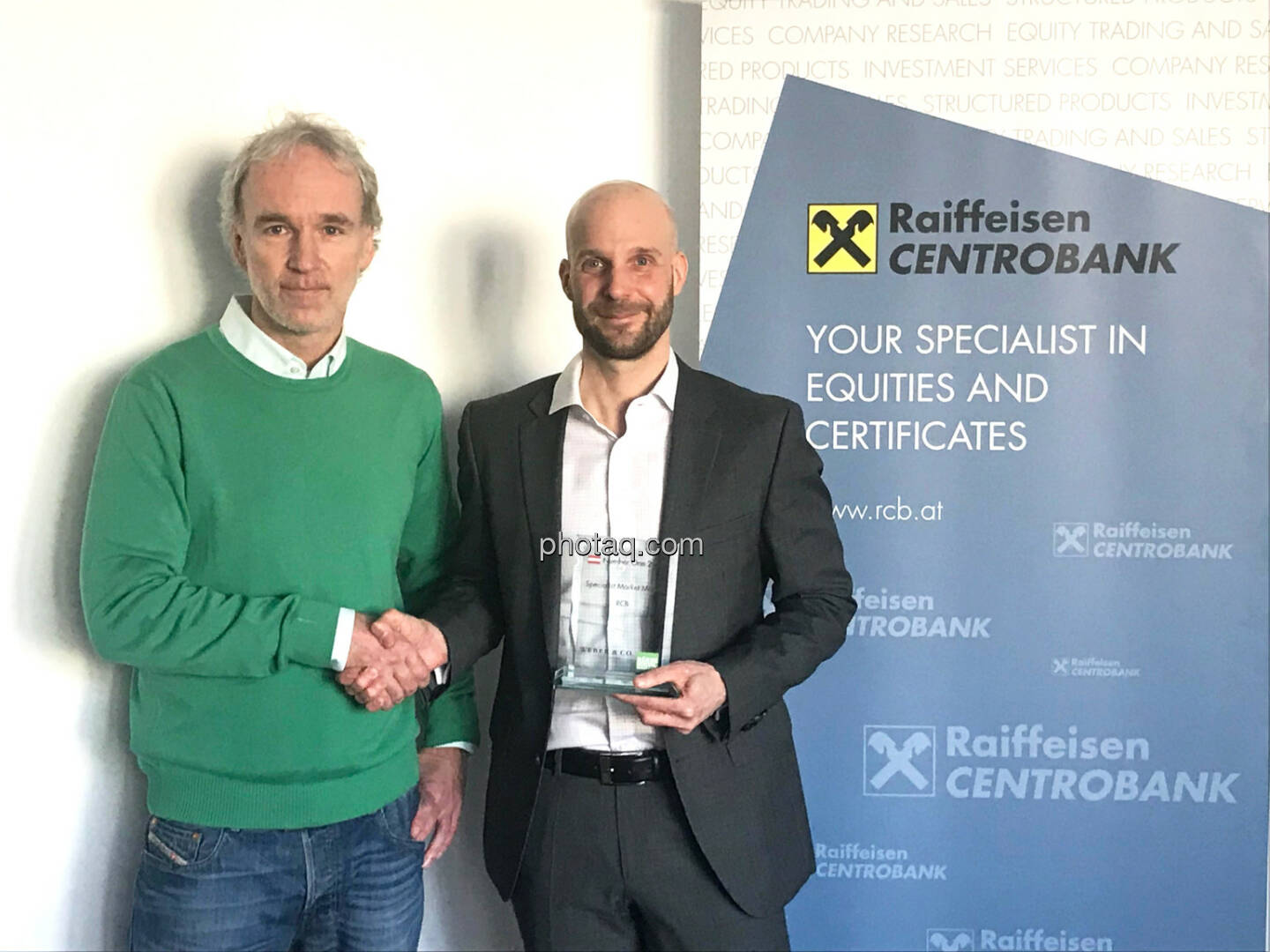 Christian Drastil (BSN), Martin Kreiner (Leiter Handel in der RCB) - Number One Awards 2018 - Specialist Market Maker RCB