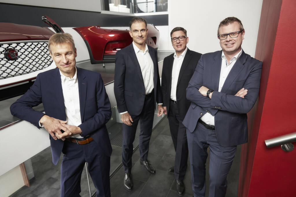 Das Vorstands-Quartett der Polytec Group, von links: Heiko Gabbert (COO), Peter Haidenek (CFO), Peter Bernscher (CSO) und Markus Huemer (CEO),  Credit: Polytec, © Aussender (05.02.2019) 