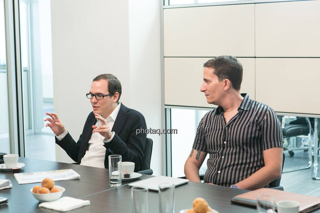  Nikolaus Jilch (Die Presse), Robert Zikmund (FM4), © finanzmarktfoto.at/Martina Draper (19.06.2013) 