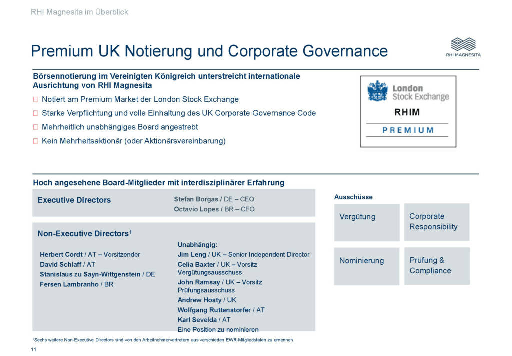 RHI Magnesita - Premium UK Notierung und Corporate Governance (08.03.2019) 