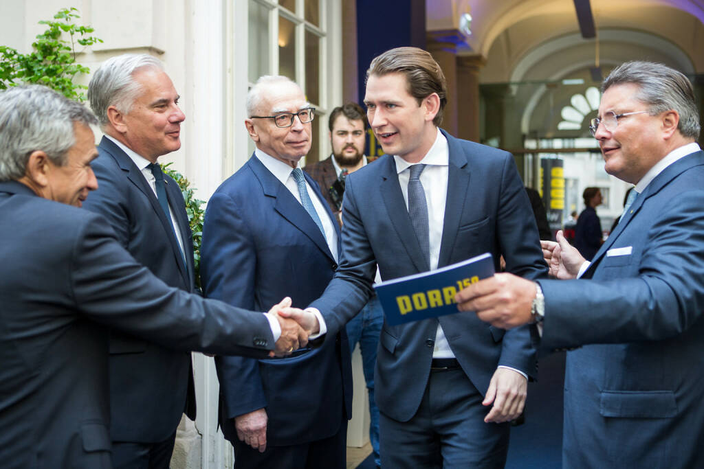 150 Jahre Porr an der Börse, Bundeskanzler Sebastian Kurz, Porr-Chef Karl-Heinz Strauss, Credit: APA-Fotoservice (08.04.2019) 