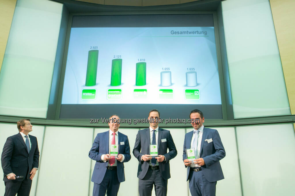 Zertifikate Award Austria 2019 - Gesamtwertung, Frank Weingarts (UniCredit onemarkets), Philipp Arnold (RCB), Uwe Kolar (Erste), © Martina Draper (10.05.2019) 