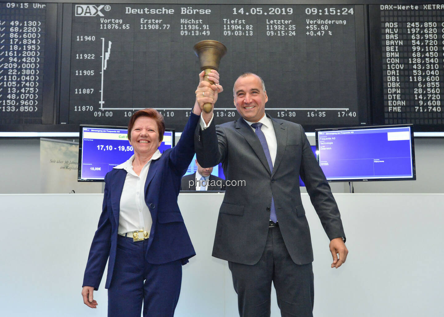 Frequentis-IPO an der Frankfurter Börse: Sylvia Bardach - CFO Frequentis, Norbert Haslacher - CEO Frequentis, Copyright: Joppen
Norbert Haslacher - CEO Frequentis