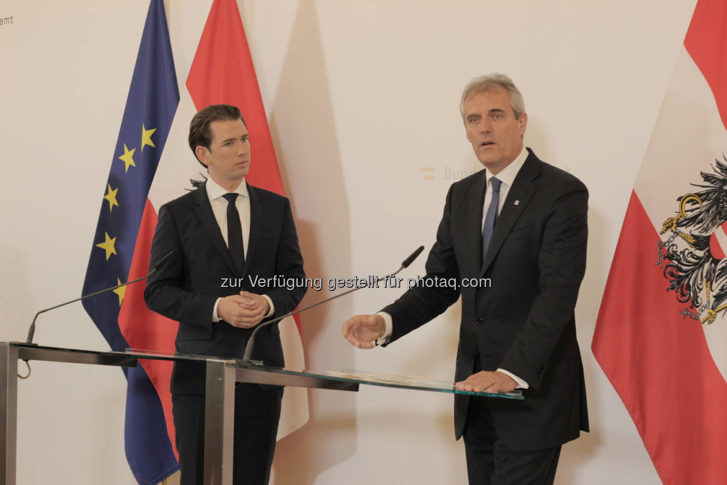 Bundeskanzler Sebastian Kurz, OMV-CEO Rainer Seele, PK OMV-Standort Wien 17.5.19