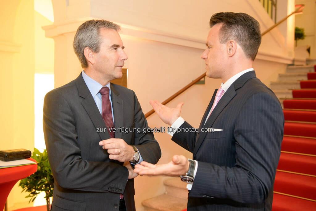 Hartwig Löger (Vizekanzler, Finanzminister), Christoph Boschan (Wiener Börse), © Wiener Börse AG/APA-Fotoservice (24.05.2019) 