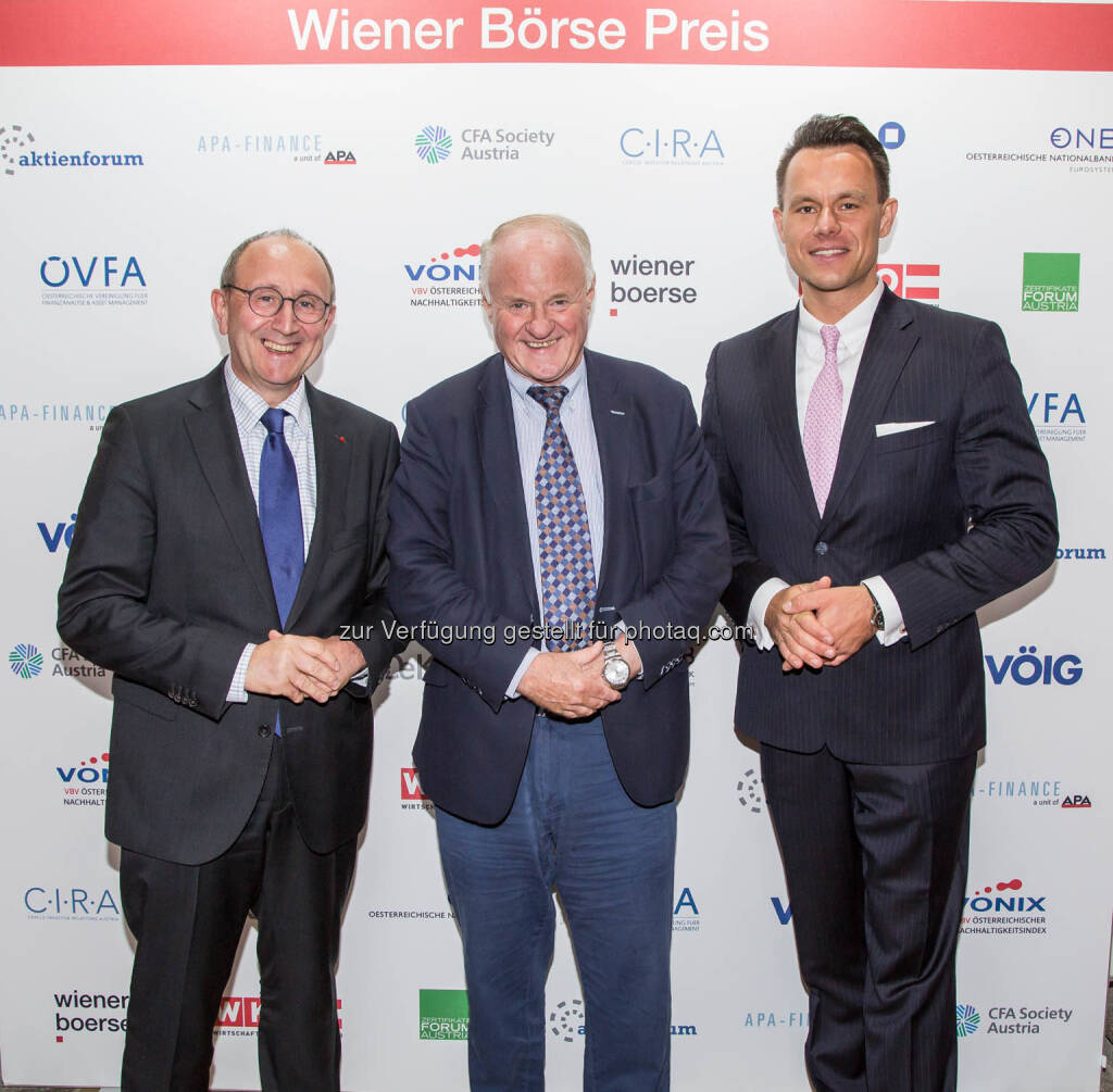 Ludwig Nießen (Wiener Börse), Georg Wailand (Gewinn), Christoph Boschan (Wiener Börse), © Wiener Börse AG/APA-Fotoservice (24.05.2019) 