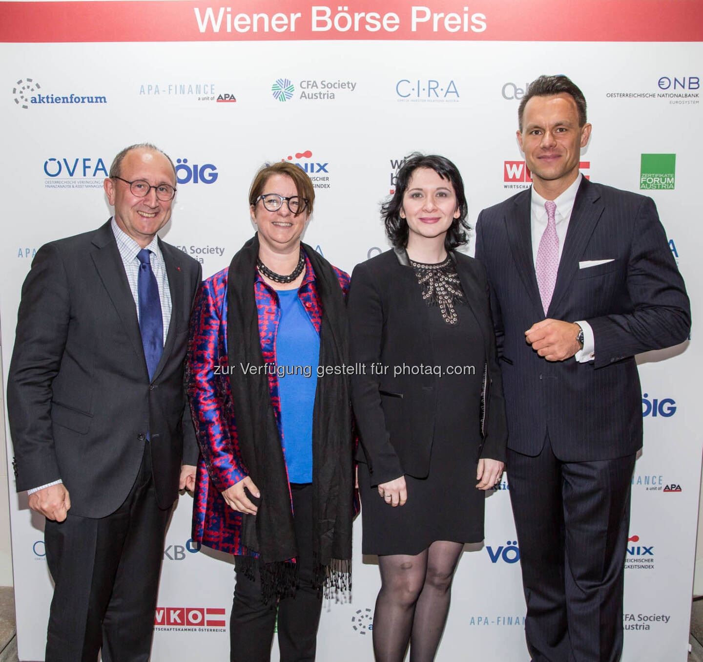 Ludwig Nießen (Wiener Börse), Judit Helenyi (Flughafen Wien), Diana Klein (Strabag), Christoph Boschan (Wiener Börse)