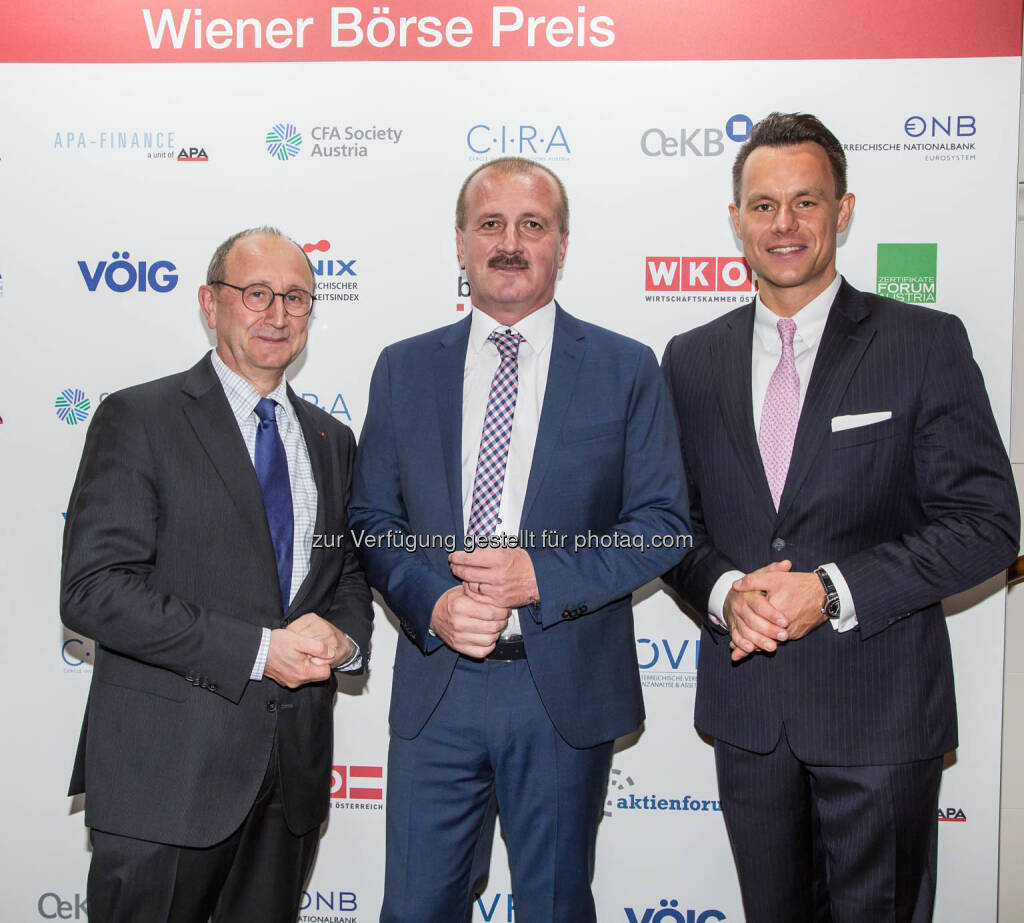 Ludwig Nießen (Wiener Börse), Alois Wögerbauer (3Banken Generali), Christoph Boschan (Wiener Börse), © Wiener Börse AG/APA-Fotoservice (24.05.2019) 