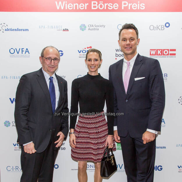Ludwig Nießen (Wiener Börse), Nina Bergmann (finanzen.net), Christoph Boschan (Wiener Börse), © Wiener Börse AG/APA-Fotoservice (24.05.2019)