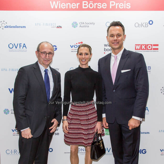 Ludwig Nießen (Wiener Börse), Nina Bergmann (finanzen.net), Christoph Boschan (Wiener Börse), © Wiener Börse AG/APA-Fotoservice (24.05.2019) 