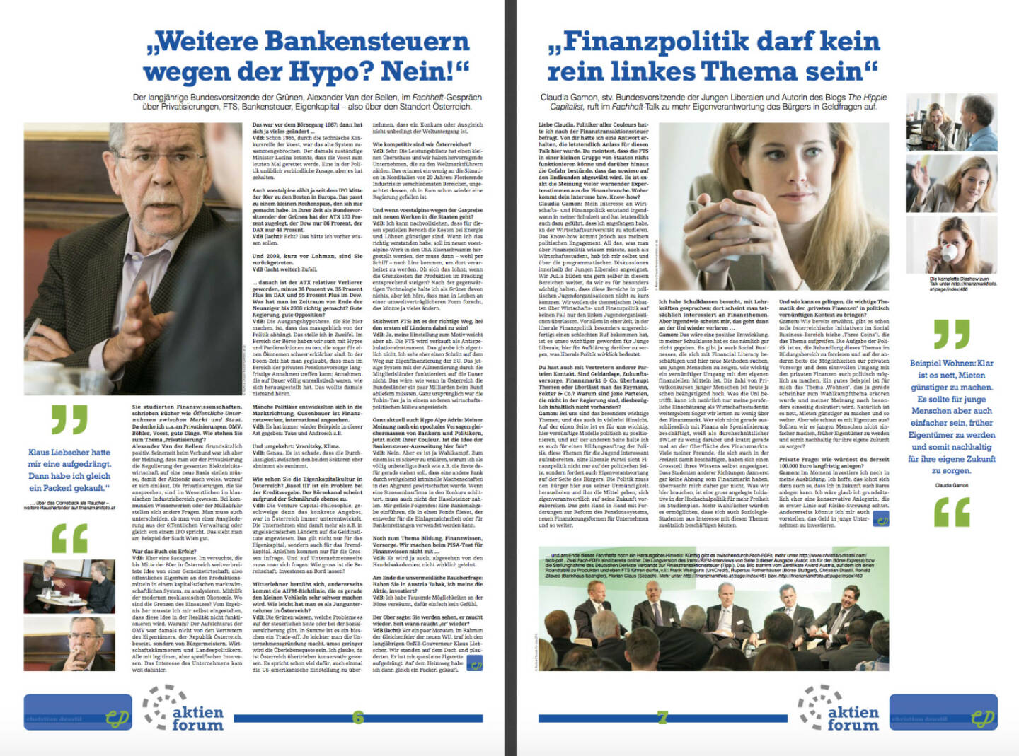 Alexander van der Bellen und Claudia Gamon im Fachheft 9, Mai 2013