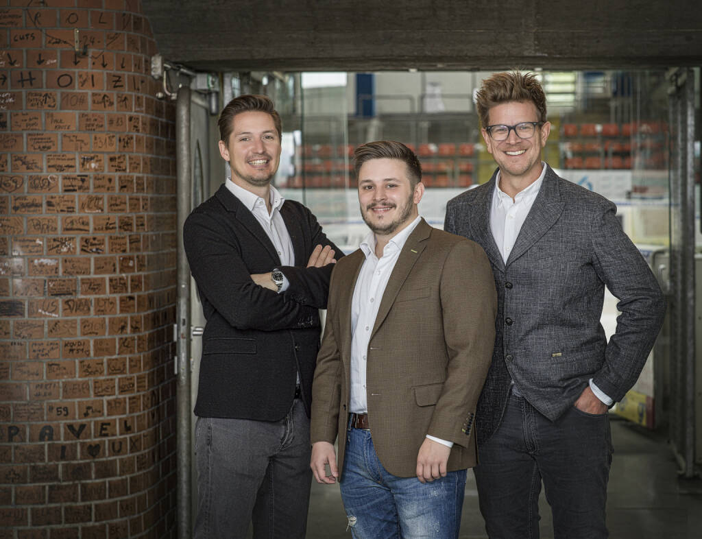 FRUX Technologies GmbH: FRUX startet durch: Vom Start-up zum Advanced Player; im bild: COO Manuel Pree, Gründer und CEO Patrick Kirchmayr und CMO Peter Hössl. Credit: Frux (18.06.2019) 