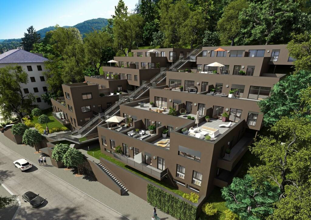 Das auf Immobiliencrowdinvestments spezialisierte Unternehmen Rendity startet sein bereits zweites Projekt auf dem Grazer Wohnungsmarkt: Der Immobilienentwickler AIRA Development errichtet in der Baiernstraße 52 an den Hängen des Plabutsch eine Terrassenhausanlage. Das Finanzierungsvolumen durch die Crowd beträgt 700.000 Euro, Anleger erhalten 6 Prozent Rendite bei 24 Monaten Laufzeit. Credit: AIRA Development (16.07.2019) 