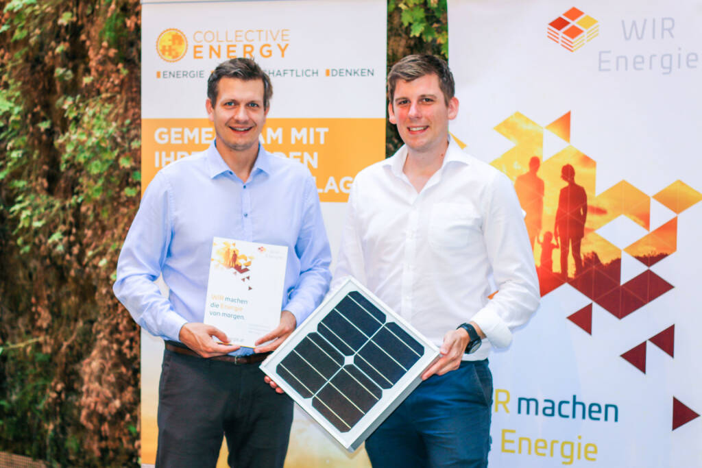 Mit der Collective Energy GmbH, an der auch Christian Kern und Eveline Steinberger-Kern beteiligt sind, hat WIR Energie einen Partner für Bürgerkraftwerke in Wien gefunden. im Bild: Christoph Zinganell Matthias Nadrag; Credit: WIR Energie (08.08.2019) 