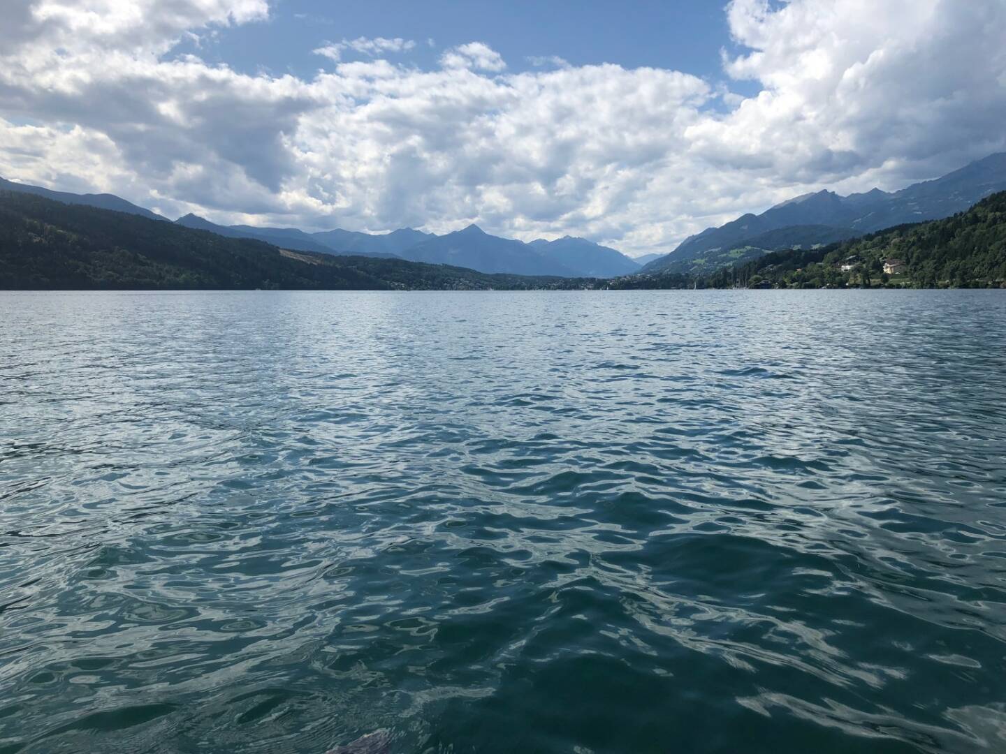 Wasser, See, Millstätter See, Wolken, Berge, Natur, Klima