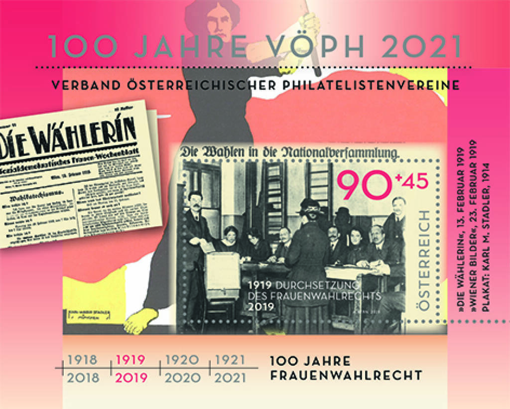 Post: Sonderbriefmarke 100 Jahre Frauenwahlrecht in Österreich; Credit: Österreichische Post, © Aussender (19.09.2019) 