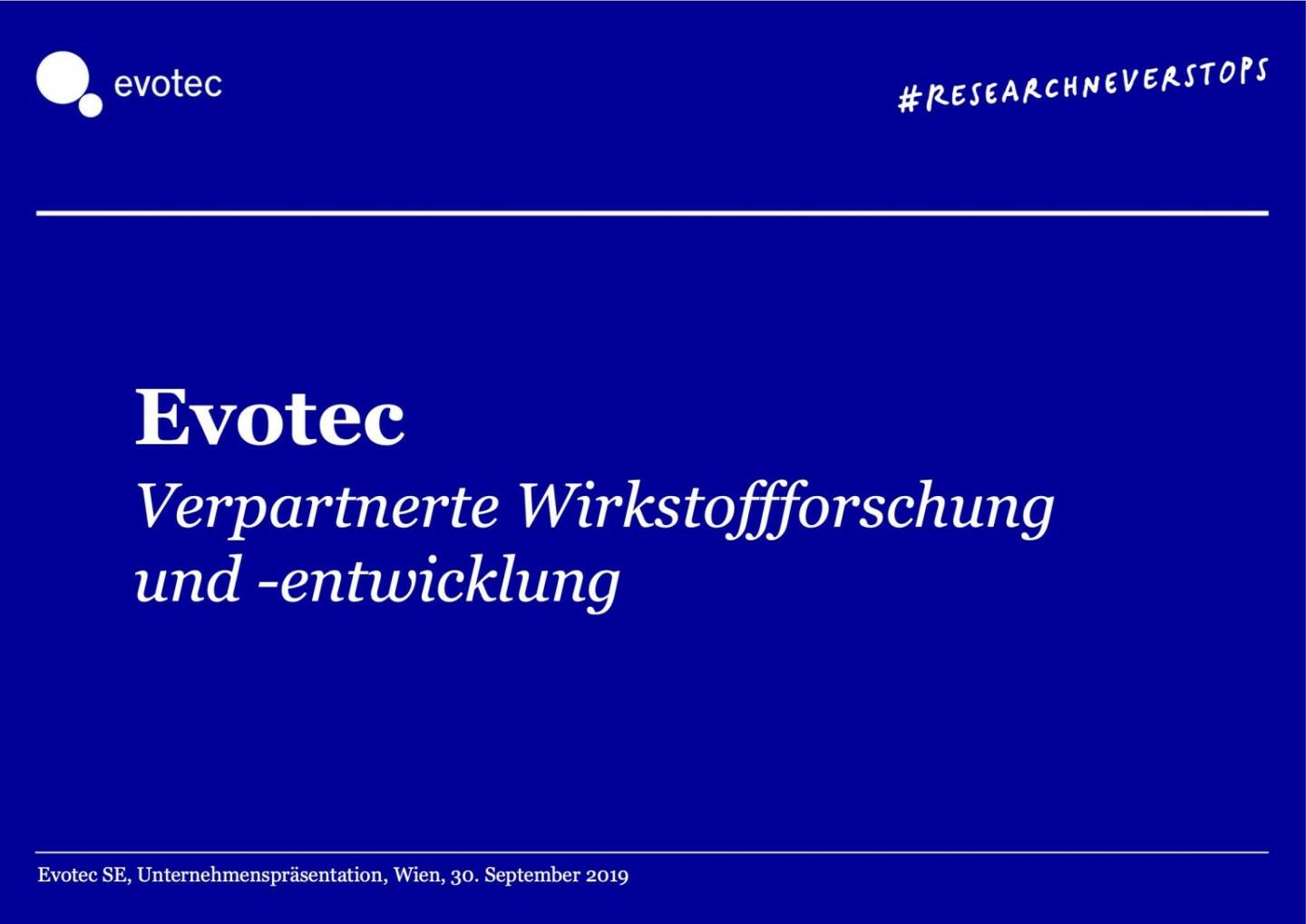 Evotec - Verpartnerte Wirkstoffforschung und -entwicklung