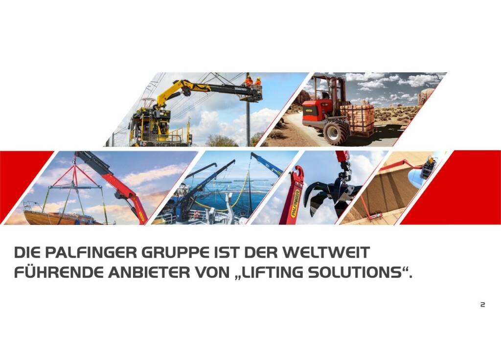 Palfinger - DIE PALFINGER GRUPPE IST DER WELTWEIT FÜHRENDE ANBIETER VON LIFTING SOLUTIONS (01.10.2019) 