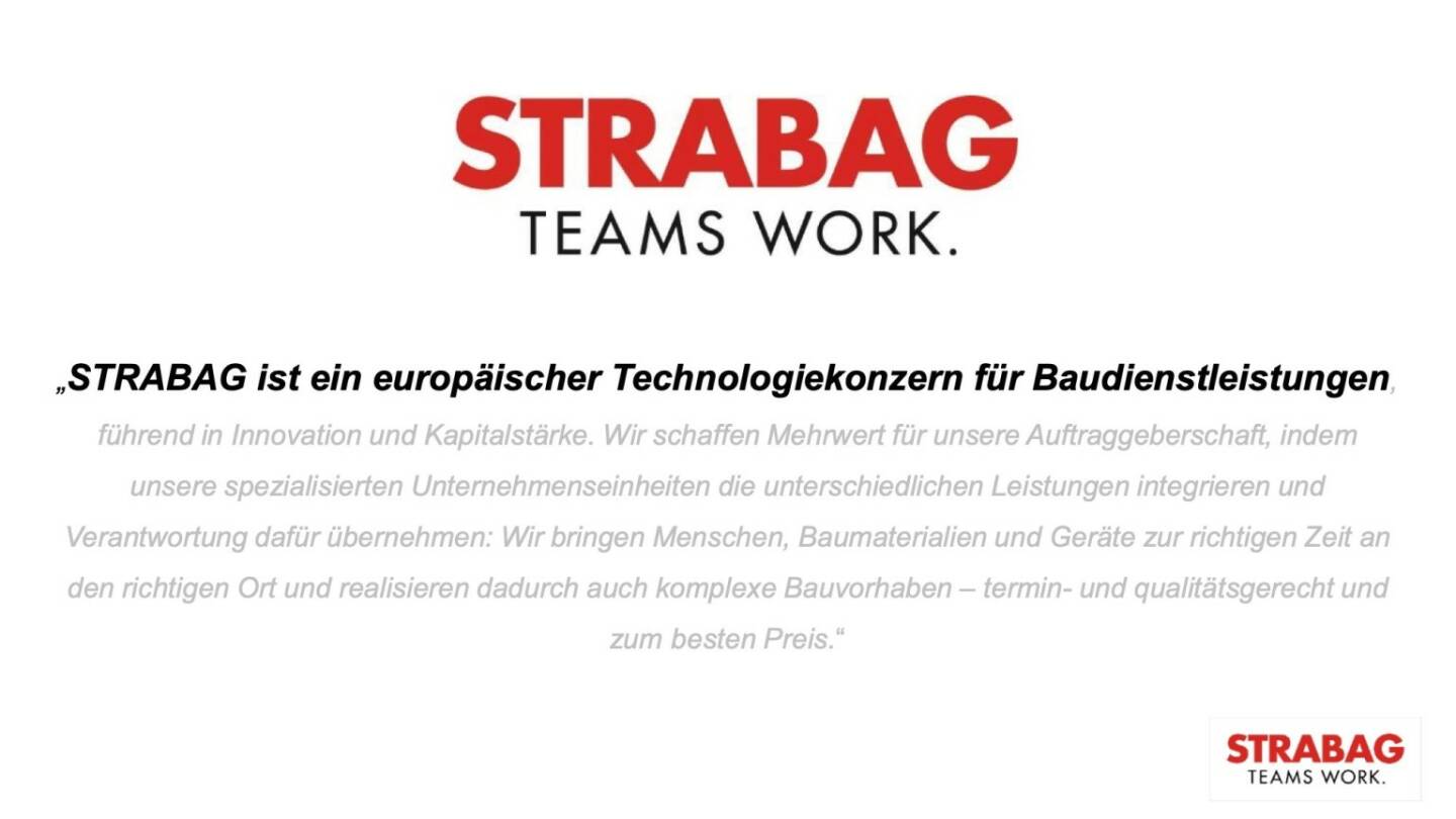 Strabag - ist ein europäischer Technologiekonzern für Baudienstleistungen...