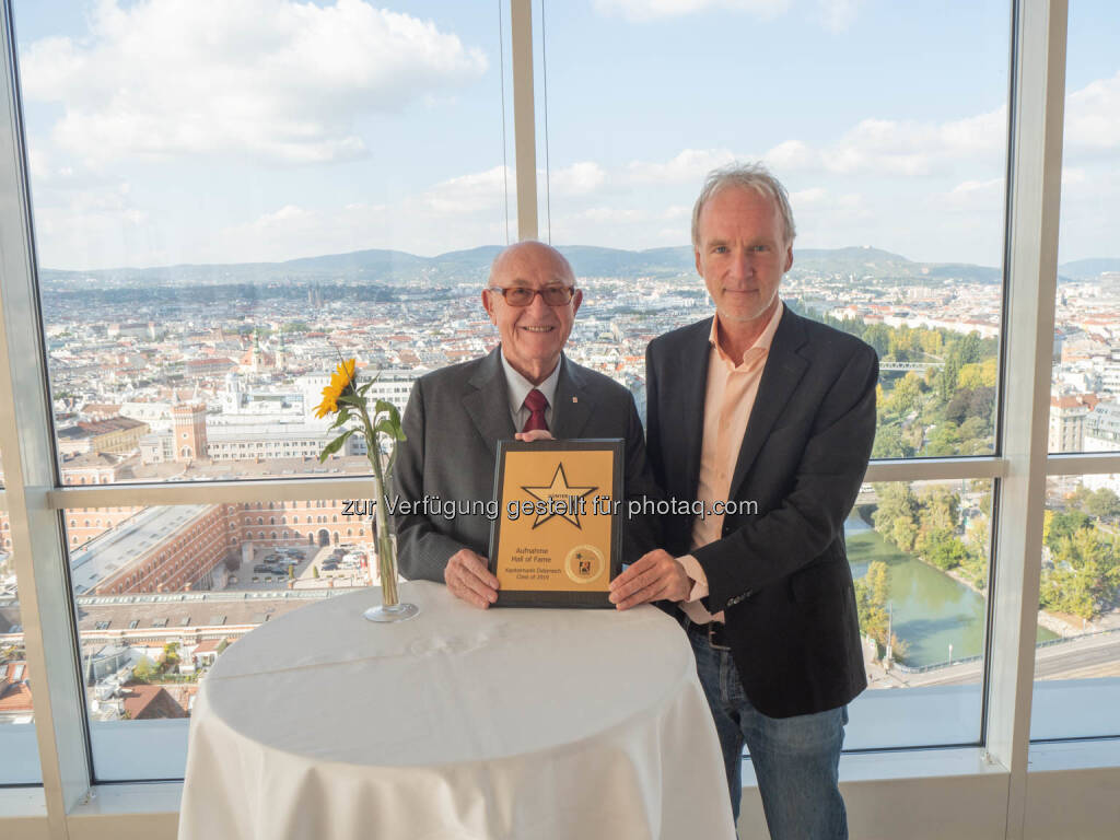 Günter Geyer (VIG), Christian Drastil (BSN), © Martina Draper/photaq (17.10.2019) 