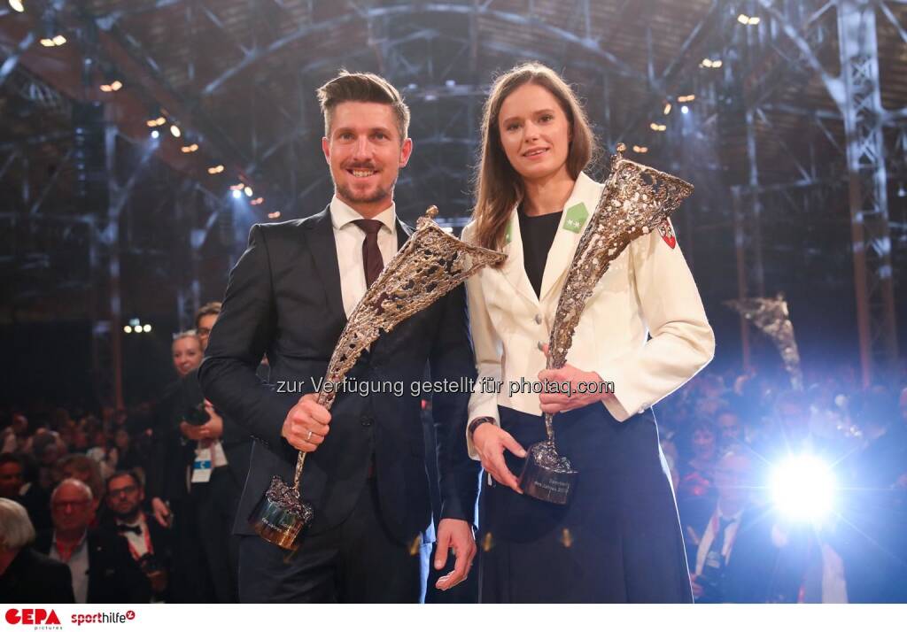 Marcel Hirscher und Vanessa Herzog (AUT). Photo: GEPA pictures/ Christian Walgram (07.11.2019) 