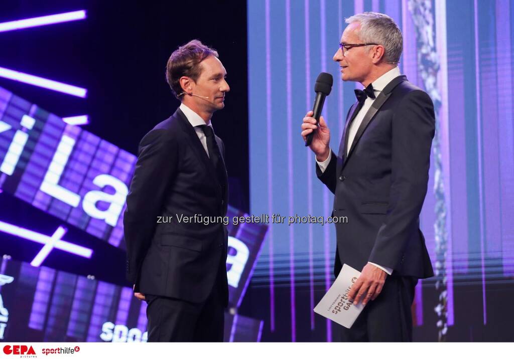 Mathias Lauda und Rainer Pariasek. Photo: GEPA pictures/ Christian Walgram (07.11.2019) 