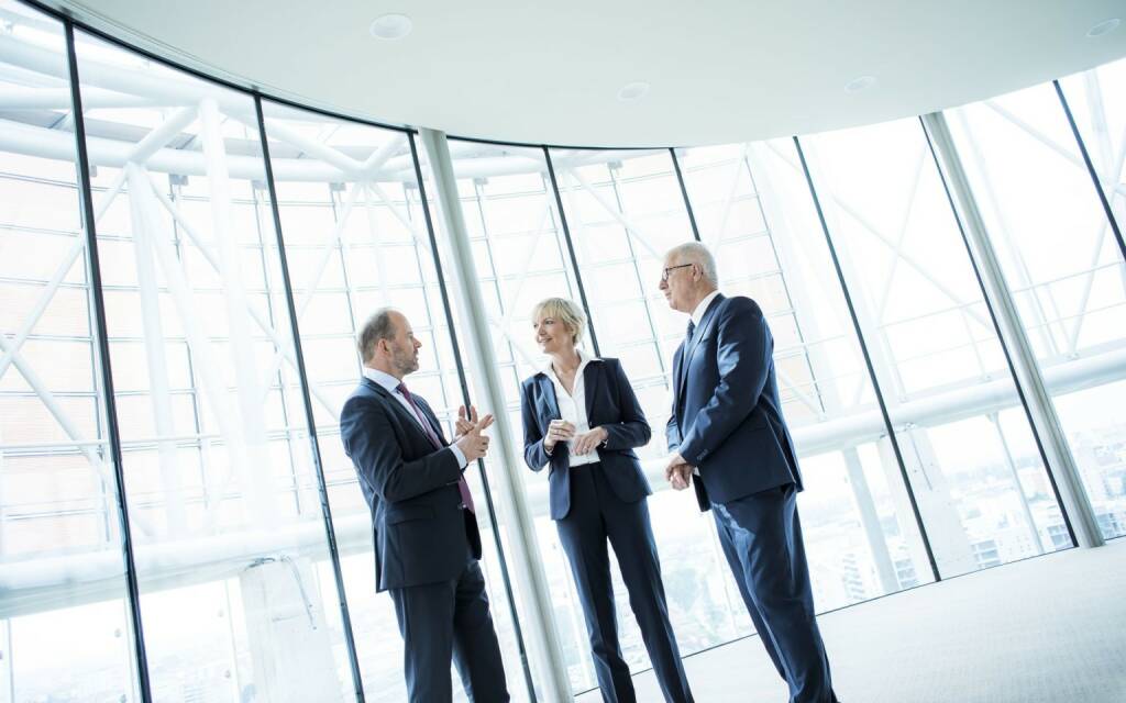 AT&S-Vorstand: CEO Andreas Gerstenmayer, CFO Monika Stoisser-Göhring, COO Heinz Moitzi, Credit: AT&S (07.11.2019)