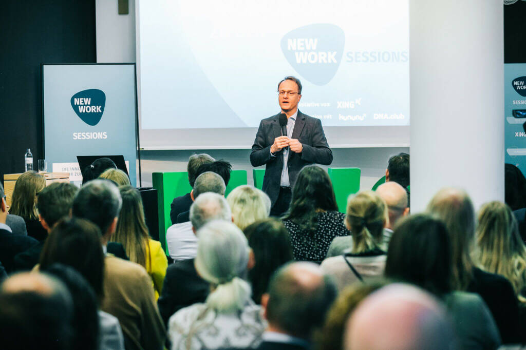 30 Speaker, rund 300 Teilnehmer und unzählige Inspirationen und Ideen: Das waren die dritten New Work Sessions in Wien, im Bild: Genetiker Markus Hengstschläger; Credit: Philipp Lipiarski (07.11.2019) 