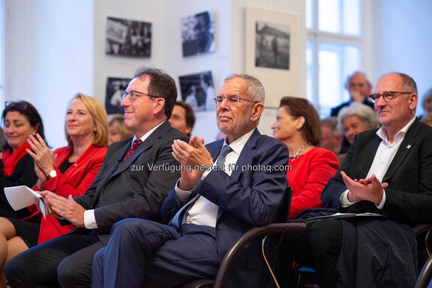 Stadträtin Veronica Kaup-Hasler, Nationalratspräsidentin Doris Bures, Concordia-Präsident Andreas Koller, Bundespräsident Alexander Van der Bellen (v.l.n.r.)