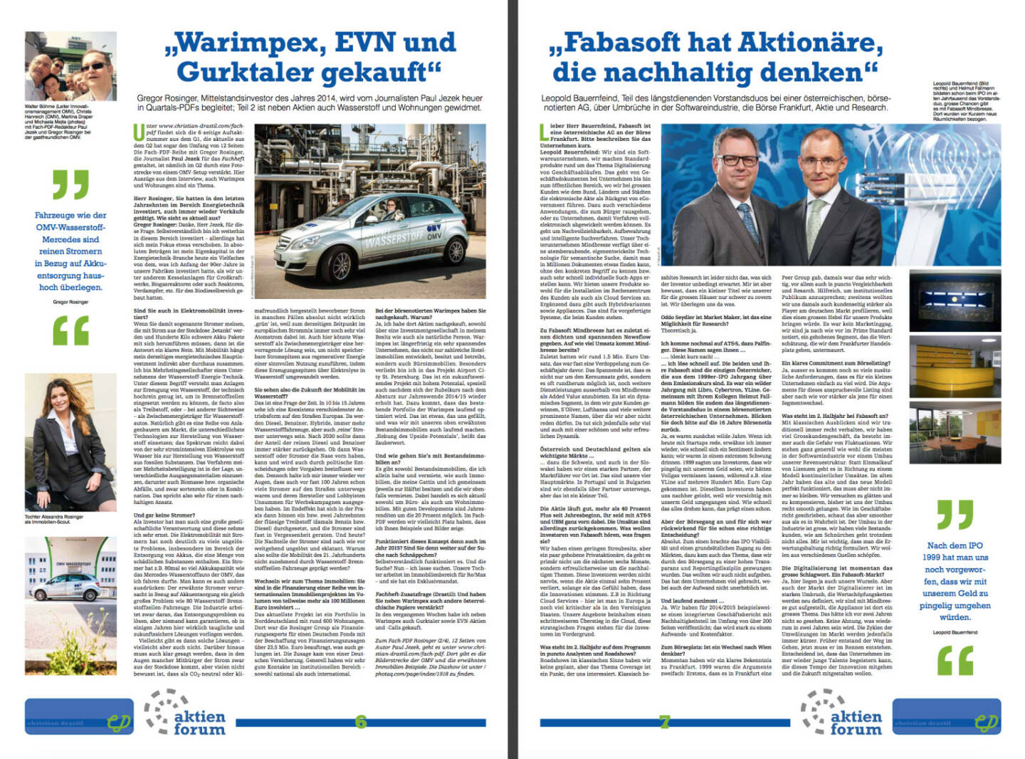 Warimpex, EVN, Gurktaler und Fabosoft im Fachheft 35, Juli 2015