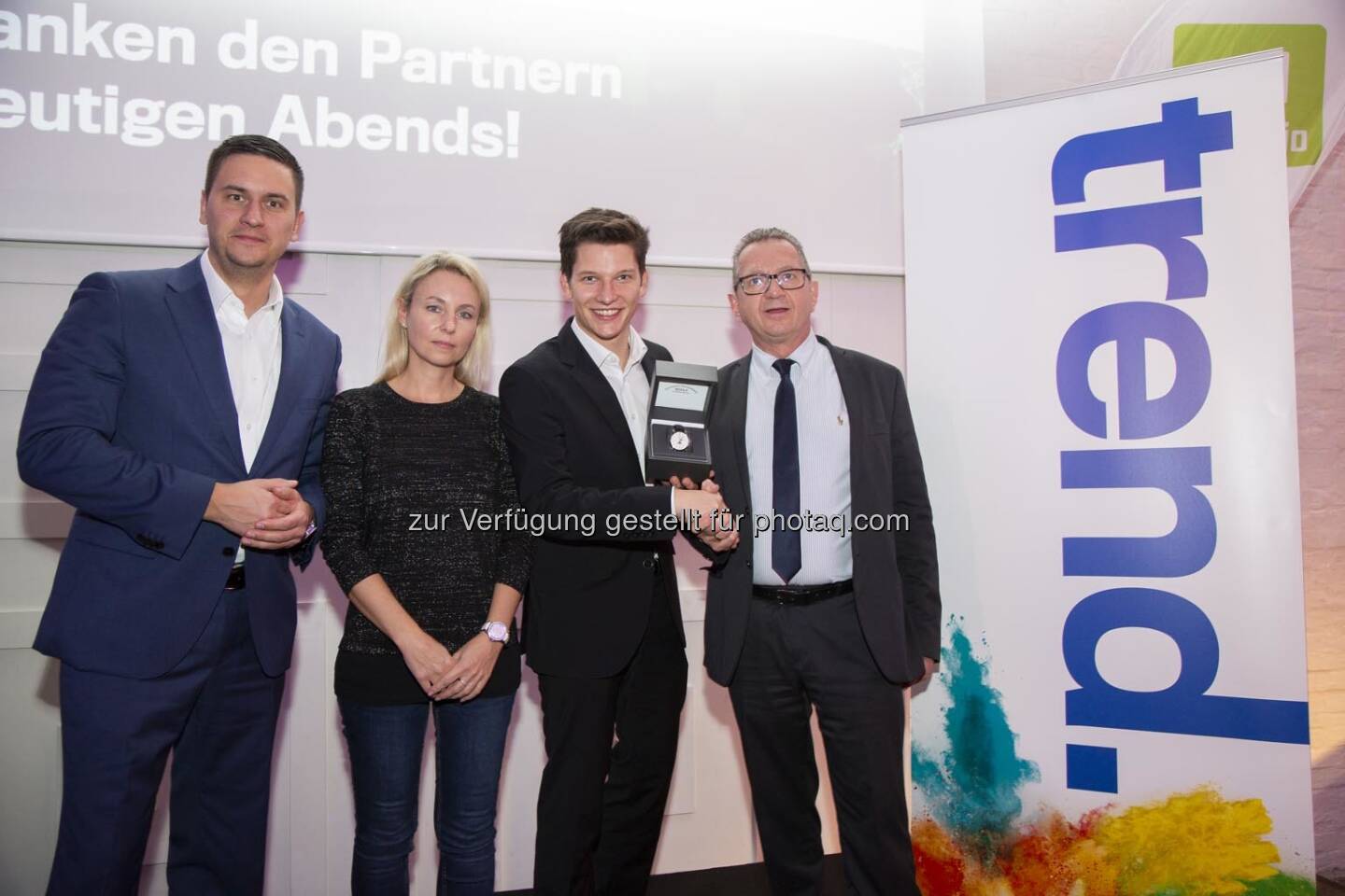 Ralf Six (MD trend), Bettina Benya (Mühle Glashütte, A. Weiner), Tobias Schober und Wolfgang Suppaner (Mühle Glashütte, A. Weiner)