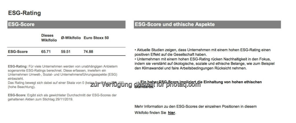 ESG-Rating von Stockpicking Östereich: Im Rahmen eines Forschungsprojekts mit der Universität Zürich und der Goethe Universität Frankfurt wurden für alle wikifolios einmalig Performance-Reports erstellt. (23.12.2019) 