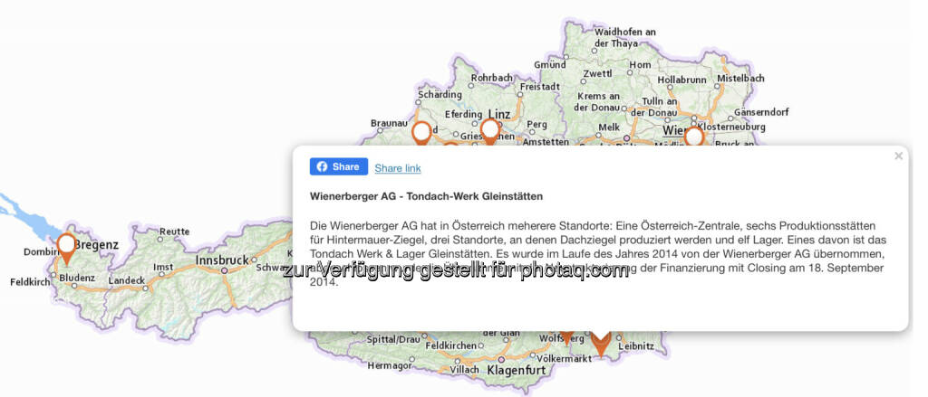 Tondach Gleinstätten (WIenerberger) in unserer Map (14.01.2020) 