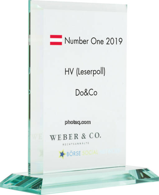 Number One Awards 2019 - HV (Leserpoll) Do&Co, © photaq (20.01.2020) 