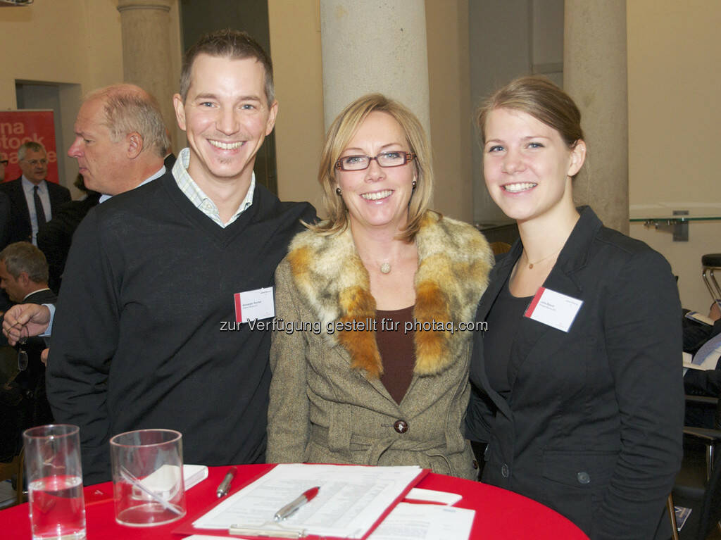 Alexander Racher, Ulrike Mülleder, Julia Resch (alle Wiener Börse), © Wiener Börse, Claus Beischlager (15.12.2012) 